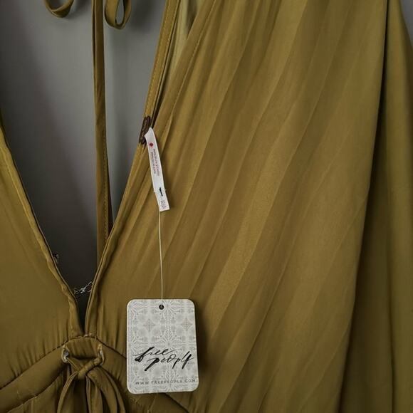 FREE PEOPLE ARZEL MINI DRESS SIZE XS GOLD - Picture 10 of 13